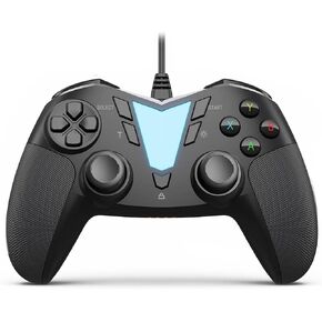 PC Steam Game Controller, ONE Pro Wired USB Gaming Gamepad Joystick Compatible with Computer/Laptop(Windows 11/10/8/7/XP), Android(Phone/Tablet/TV/Box), PS3 - [Black]