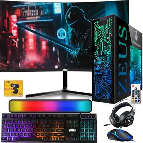 TechMagnet Gaming Desktop PC, Intel i7 6th Gen, Zeus Pro 6, GT 1030, 8GB RAM ARGB, 1TB SSD + 4TB HDD, 27 Inch 165hz Gaming Monitor, Wi-Fi | Bluetooth Adapter, Webcam, RGB Kit, Windows 11 Pro (Renewed)