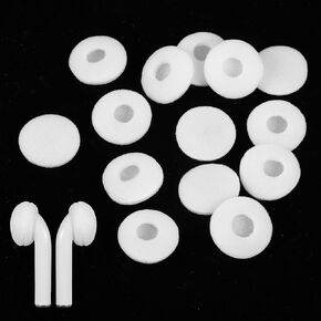 12PCS White Ear Cushions Foam Replacement, 18mm Earpads Ear Pad Cushions Replace Sponge Covers Earpads Sponge Cushion Covers, Soft Foam Earbuds Eartips for Earpiece Headphone Earphone Mp3 Mp4 Headsets