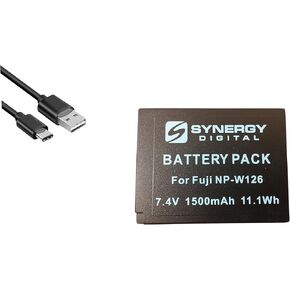 Synergy Digital Accessory Kit, Compatible with Fujifilm X-S10 Mirrorless Digital Camera Includes: EM-USB-TYPEC-3B USB Cable, SDNPW126 Battery
