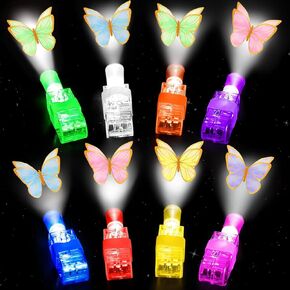 30PCS Butterfly Finger Lights LED Light Up Toys Butterfly Theme Party Favors for Boys Girls Birthday Goodie Bags Stuffers Butterfly Themed Party Decorations Back to School Supplies Classroom Prizes