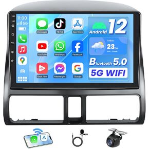 4 Core 32G Car Radio for Honda CRV 2002-2006: 1280 * 800 HD Touchscreen Android 13 Car Stereo Upgrade Wireless Carplay & Android Auto GPS Navigation 5G WiFi Backup Camera Bluetooth FM