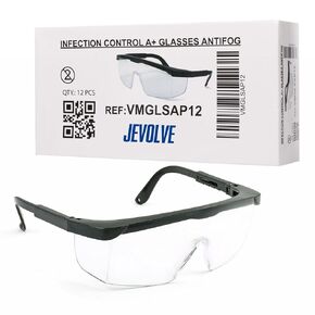 12pcs نظارات السلامة المضادة للضباب القابلة للتعديل بواسطة Jevolve | أمان مضاد A+ نظارات السلامة متعددة الاستخدامات ، نظارات حماية العين ، نظارات العمل ، نظارة واقية