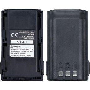 7.4V 2200mAh BP-232 Replacement Battery for Icom IC-A14 IC-F26 IC-F33 IC-F3011 IC-F3061 IC-4011 IC-F4162 Radio Li-ion Battery(Fits with BC-160 Charger)
