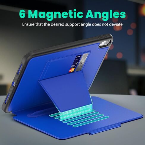 SEYMAC Case for iPad (A16) 11th/10th Generation (2025/2022) - Shockproof Protective, Multiple Angle Stand, Strong Magnetic, Auto Sleep with Pencil Holder/Card Slot, Black in Kuwait