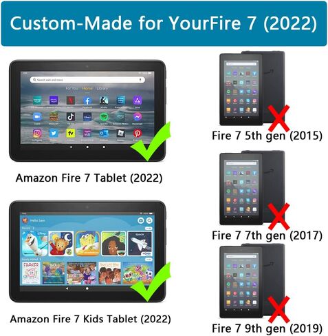 Amazon Fire 7 Tablet Case for Kids (الجيل الثاني عشر ، الإصدار 2022) ، وليس لـ Nokia TCL iPad 7 ، Patamiyar خفيفة الوزن الصدمات Fire Fire 7 Kids Tablet Case مع مقبض - in Kuwait