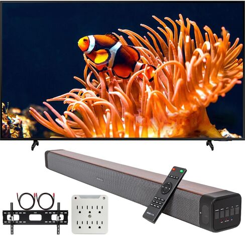 Samsung 65 Inch DU8000 Crystal UHD LED 4K Smart TV Bundle with Premiere Movie Streaming Package & TV Setup Bundle with Wall Mount + Surge Adapter + HDMI Cable & More (2024 Model) in Saudi Arabia