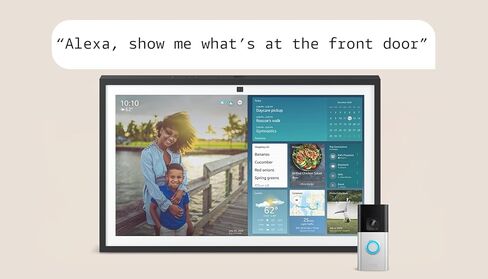 Echo Show 21 (newest model) with Ring Battery Doorbell Pro (newest model) in Saudi Arabia
