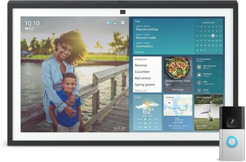 Echo Show 21 (newest model) with Ring Battery Doorbell Pro (newest model) in Saudi Arabia