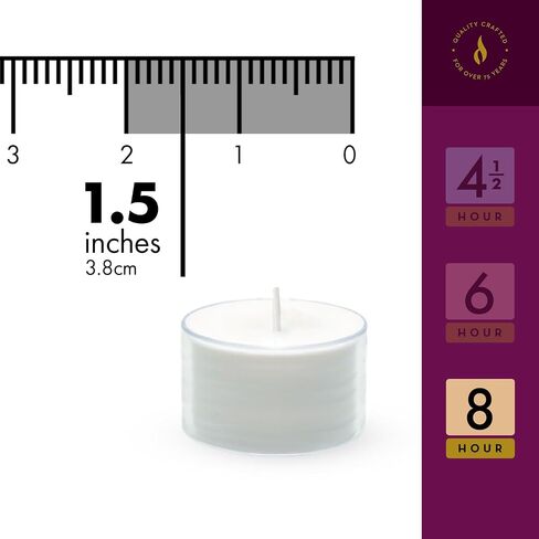 Lerner Clear Tea Lights Candles Bulk - Long Burning 8 Hour Clear Cup Tealight 50 Pack - Consistent Smkless Clean Burning - Holiday, Wedding, Spa, Emergency and Home Decoration Candles in Saudi Arabia