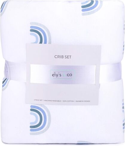 Ely's & Co. Baby Crib Bedding Sets for Girls — Perfect for Toddler Beds — 4 Piece Set Includes Crib Sheet, Quilted Blanket, Crib Skirt, and Baby Pillowcase —Black & White Dottie in Saudi Arabia