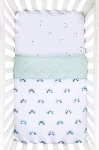 Ely's & Co. Baby Crib Bedding Sets for Girls — Perfect for Toddler Beds — 4 Piece Set Includes Crib Sheet, Quilted Blanket, Crib Skirt, and Baby Pillowcase —Black & White Dottie in Saudi Arabia