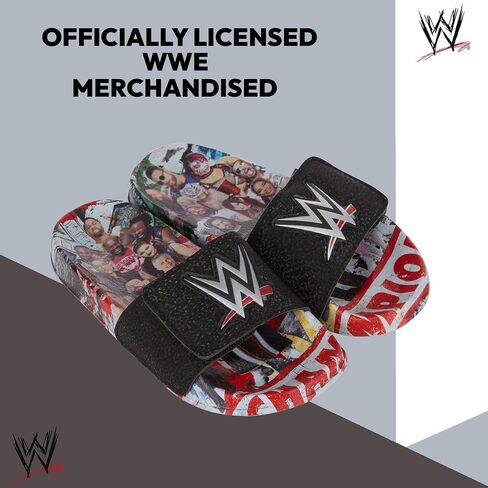 WWE Boys Championship Belt Slides - John Cena, Roman Reigns, Seth Rollins World Wrestling Champion Belt Slip On Slide Sandals in Saudi Arabia