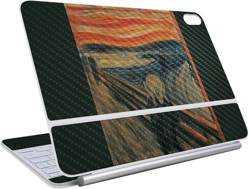 جلد ألياف الكربون متوافق مع لوحة مفاتيح Apple Magic لـ iPad Air 11 بوصة (M3) 2025 - The Scream - Premium 3M Vinyl Detrection Wrap Cover - يسهل تطبيقه | مصنوع في الولايات المتحدة الأمريكية من قبل Mayyskins in Kuwait