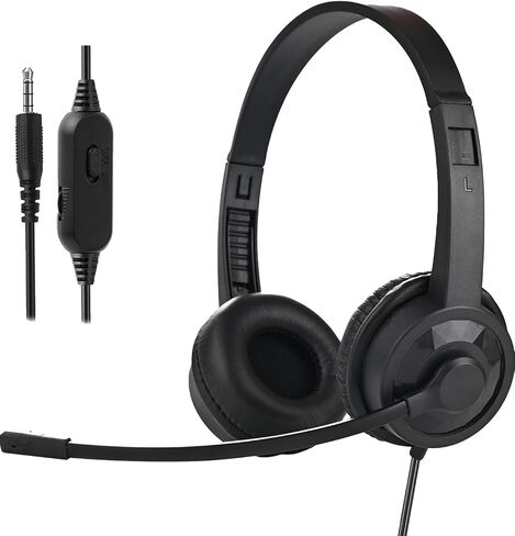 Kids Headphones with Microphone for Classroom School (20 Pack), 6ft Ultra-Long Line, Durable Headset, 3.5mm Wired Headset with Mic for Computer Laptop PC in Kuwait