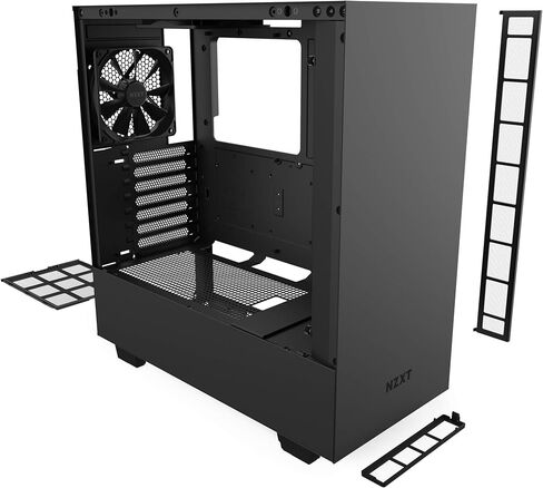 NZXT H510 - حالة ألعاب PC متوسطة الأبرار المدمجة ATX - منفذ I/O USB Type -C - لوحة جانبية زجاجية مقسمة - نظام إدارة الكابلات - تبريد الماء جاهزًا - بناء الصلب - أبيض/أسود in Kuwait