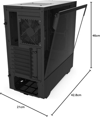 NZXT H510 - حالة ألعاب PC متوسطة الأبرار المدمجة ATX - منفذ I/O USB Type -C - لوحة جانبية زجاجية مقسمة - نظام إدارة الكابلات - تبريد الماء جاهزًا - بناء الصلب - أبيض/أسود in Kuwait