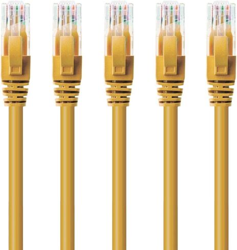 GESS Technologies Cat 6 Ethernet Cable 5 Pack Black 50ft 10Gbps High Speed Performance Snagless Network LAN UTP 550MHZ Patch Cord Internet RJ45 Internet Cable - 50 Feet in Saudi Arabia