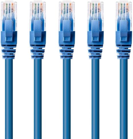 GESS Technologies Cat 6 Ethernet Cable 5 Pack Black 50ft 10Gbps High Speed Performance Snagless Network LAN UTP 550MHZ Patch Cord Internet RJ45 Internet Cable - 50 Feet in Saudi Arabia