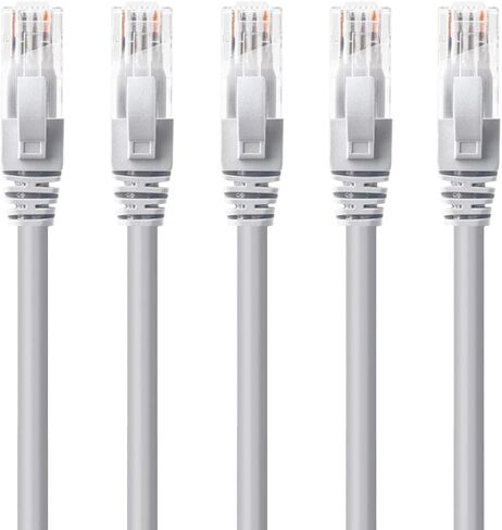 GESS Technologies Cat 6 Ethernet Cable 5 Pack Black 50ft 10Gbps High Speed Performance Snagless Network LAN UTP 550MHZ Patch Cord Internet RJ45 Internet Cable - 50 Feet in Saudi Arabia