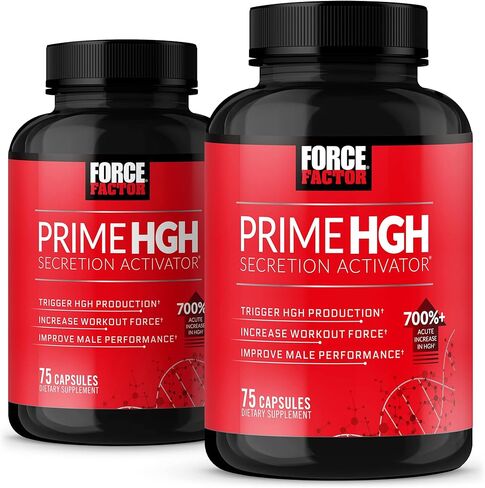 FORCE FACTOR Prime HGH Secretion Activator Supplement for Men with L-Arginine and L-Glutamine to Trigger HGH Production, Boost Workout Force, and Improve Athletic Performance, 150 Capsules in Saudi Arabia