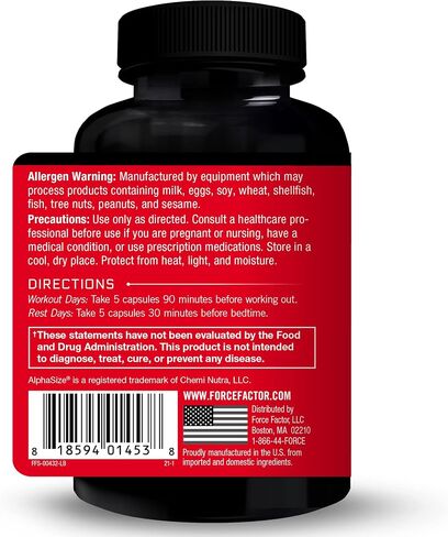 FORCE FACTOR Prime HGH Secretion Activator Supplement for Men with L-Arginine and L-Glutamine to Trigger HGH Production, Boost Workout Force, and Improve Athletic Performance, 150 Capsules in Saudi Arabia