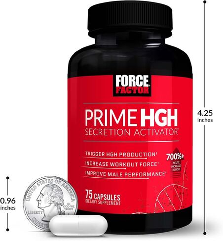 FORCE FACTOR Prime HGH Secretion Activator Supplement for Men with L-Arginine and L-Glutamine to Trigger HGH Production, Boost Workout Force, and Improve Athletic Performance, 150 Capsules in Saudi Arabia