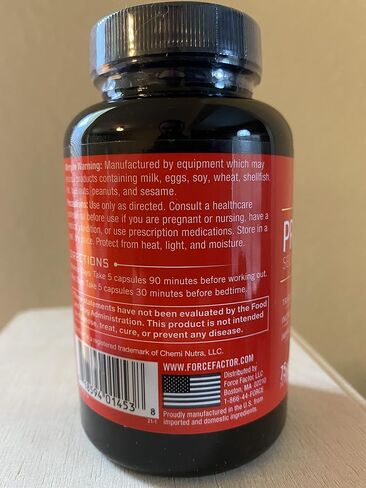 FORCE FACTOR Prime HGH Secretion Activator Supplement for Men with L-Arginine and L-Glutamine to Trigger HGH Production, Boost Workout Force, and Improve Athletic Performance, 150 Capsules in Saudi Arabia