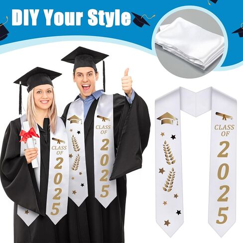 Haysandy 10 Pack 62 Inches Graduation Stole Satin Sash Unisex Adult Plain Graduation Sash Honor Stole Scarf for Men Women in Saudi Arabia