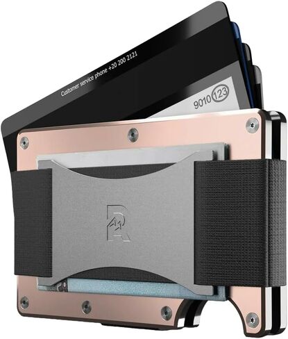 محفظة The Ridge Minimalist رفيعة للنساء - حامل بطاقات الائتمان بجيب أمامي مزود بتقنية RFID - محفظة معدنية للنساء مع حزام للنقود (لافندر) in Kuwait