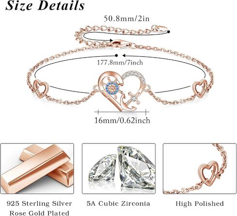 Anchor Bracelets 925 Sterling Silver Nautical Bracelets Heart Pendant Adjustable Bracelets Jewelry Gifts for Women Girls Daughter in Saudi Arabia