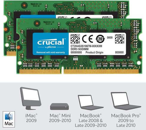 Crucial Technology 8GB Kit (4GBx2), 204-pin SODIMM, DDR3 PC3-8500, in Saudi Arabia