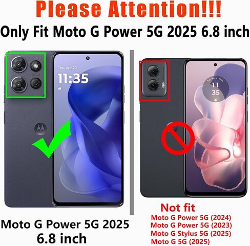 بالنسبة لحالة Moto G Power 5G 2025 ، [تم اختبار انخفاض الدرجة العسكرية] مع حامي شاشة HD ، غطاء الهاتف الخلوي الثقيل للطبقة الثقيلة غير المقاومة للانزلاق لـ Motorola G Power 5G 2025 (أسود) in Kuwait