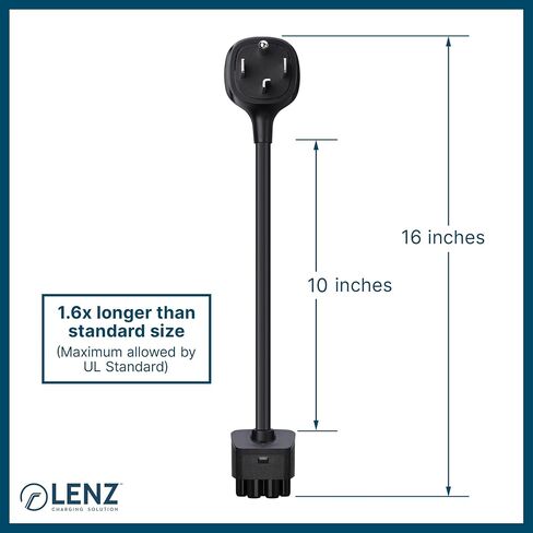 LENZ NEMA 06-20 Adapter for Tesla Gen 2 Mobile Portable Charger, Connect Tesla Mobile Charger to NEMA 06-20 240V Outlet at 16 Amp (06-20 Length 15.5") in Saudi Arabia