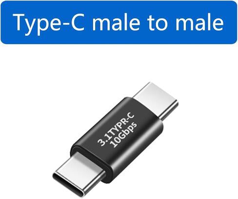 jorindo (ذكر إلى الذكور -2pcs USB C ذكر إلى محول الذكور ， دعم معدل 10 جيجابايت في الثانية ، صوتية وفيديو ، محول الشحن السريع ， c -c -type clop double ， الهاتف المحمول المحمول للهاتف المحمول USB 3.1 شحن المحول in Kuwait