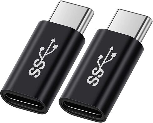 jorindo (ذكر إلى الذكور -2pcs USB C ذكر إلى محول الذكور ， دعم معدل 10 جيجابايت في الثانية ، صوتية وفيديو ، محول الشحن السريع ， c -c -type clop double ， الهاتف المحمول المحمول للهاتف المحمول USB 3.1 شحن المحول in Kuwait