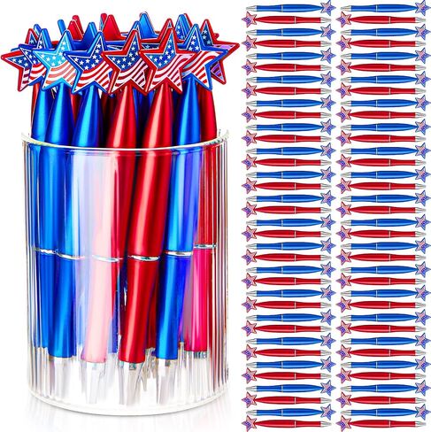 100 Pcs American Flag Pens Patriotic Day Ballpoint Pen Independence Day Pens Black Ink 4th of July Novelty Pens Bulk Souvenir for School Independence Day Party (Heart Style) in Saudi Arabia
