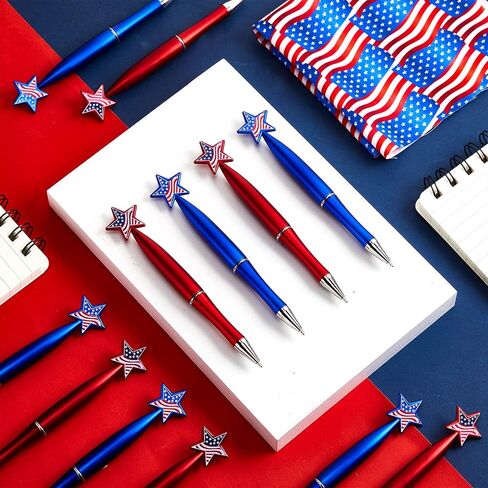 100 Pcs American Flag Pens Patriotic Day Ballpoint Pen Independence Day Pens Black Ink 4th of July Novelty Pens Bulk Souvenir for School Independence Day Party (Heart Style) in Saudi Arabia