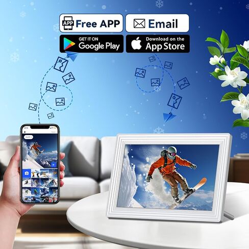 إطار صور رقمي Dasfiwo بذاكرة 32 جيجابايت 10.1 بوصة إطار صور رقمي واي فاي ذكي 1280x800 IPS LCD شاشة تعمل باللمس - إطارات صور رقمية متعددة الوظائف، مشاركة اللحظات عبر Free-1 in Kuwait