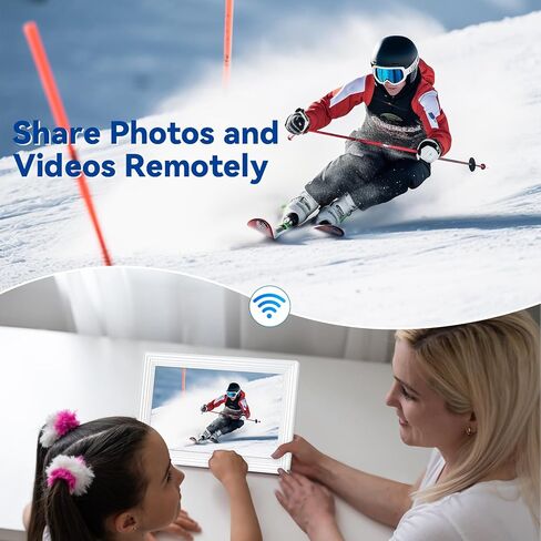 إطار صور رقمي Dasfiwo بذاكرة 32 جيجابايت 10.1 بوصة إطار صور رقمي واي فاي ذكي 1280x800 IPS LCD شاشة تعمل باللمس - إطارات صور رقمية متعددة الوظائف، مشاركة اللحظات عبر Free-1 in Kuwait