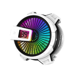 ALSEYE W90C CPU Cooler, Temperature Displayed CPU Cooler for Small Size PC Case with Powerful 90mm ARGB Lighting Fan and 40mm High-Performance Copper Bottom (W90C Intel Version Yellow)