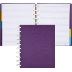 Talia Discbound Notebooks, Planner, Customizable, (Black w/Black Discs, Letter (8.5in x 11in))