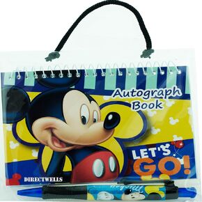 Disney Mickey Mouse Dark Blue Autograph Book with 1 Retractable Pen