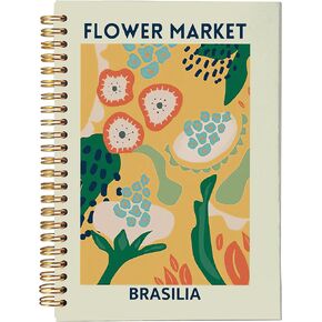 Vintage Watercolor Ocean Seahorse Teal Blue Mediterranean Style Lined Spiral Journal Notebook 8.3×5.5 Inches Hardcover College Ruled Notebook Journal for Work Note Taking Journaling