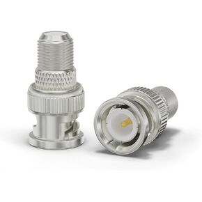 THE CIMPLE CO RF (F81) والمحول المحوري BNC - موصل BNC ذكر إلى أنثى F81 (F-Pin) ومحول ومقرنة ومحول - لـ RG11، RG6، RG59، RG58، SDI، HD SDI، CCTV - 4 عبوات