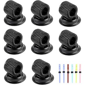 BTSKY 8 Pack Stainless Steel Magnetic Pen Holder Clips- Magnetic Pen Clip Holder Fit Any Size Pens Magnetic Push pins for Refrigerator Whiteboard Erase Board and Bulletion Board Map Black