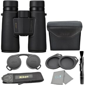 Nikon Monarch M5 12x42 (16769) Black Binoculars Bundle with Lens Pen and Cleaning Cloth, Compact Binoculars for Adults for Hunting, Bird Watching, and Hiking Essentials, Zoom Optics Lightweight Travel