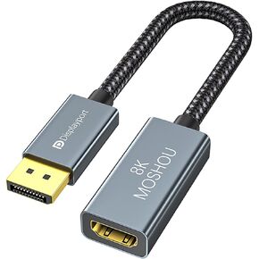 SIKAI CASE DisplayPort 1.4 to HDMI 2.1 Adapter, Support 4k@120Hz, 8K@60Hz, HDR, Uni-Directional Converter for RTX3080/3090, RX6800/6900 and More