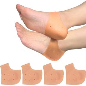 Heel Cushion, Gel Heel Cups for Heel Pain Plantar Fasciitis, Heel Protectors Heel Pads Great for Aching Feet,Tendinitis, Bone spur, Cracked Heel Repair,for Men & Women (Beige)