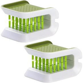 Car Seat Belt Cleaning Brush, 2 Pcs Green Double Sided U-Shaped Washing Tool, Non-Slip Brush Cleaner, Multifunctional Cutlery Cleaner Brush, Car Seat Belt Cleaning Supplies